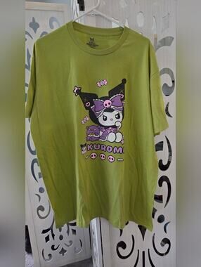 Sanrio Kuromi Shirt Womens XL NWOT Lime Green Forecast Agency Graphic Tee Plus
